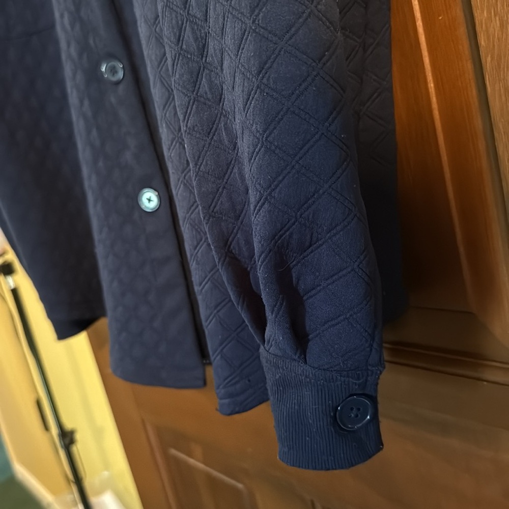 Wonderly quilted lightweight jacket XL button front & pockets, Navy Blue EUC - Picture 5 of 6